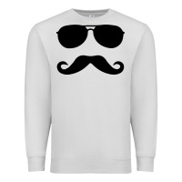 Dove Grey moustache and sunglasses Premium Sweatshirt - artisFamous