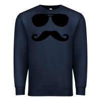 Navy moustache and sunglasses Premium Sweatshirt - artisFamous