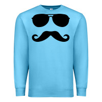 Ocean Blue moustache and sunglasses Premium Sweatshirt - artisFamous