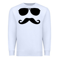 White moustache and sunglasses Premium Sweatshirt - artisFamous