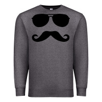Charcoal Heather moustache and sunglasses Premium Sweatshirt - artisFamous
