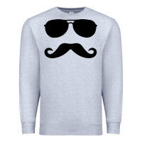 Heather Grey moustache and sunglasses Premium Sweatshirt - artisFamous
