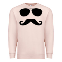 Pale Pink moustache and sunglasses Premium Sweatshirt - artisFamous