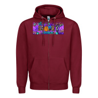 Burgundy it s spooky season Zipper Hoodie - JahusDesignShop