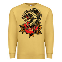 Antique Gold the king cobra snake and rose Premium Sweatshirt - artisFamous