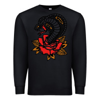 Black the king cobra snake and rose Premium Sweatshirt - artisFamous