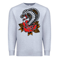 Heather Grey the king cobra snake and rose Premium Sweatshirt - artisFamous