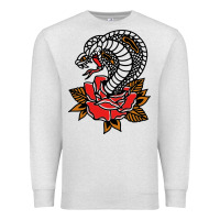 Oatmeal Heather the king cobra snake and rose Premium Sweatshirt - artisFamous