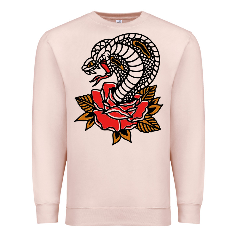 The King Cobra Snake And Rose Premium Sweatshirt by artisFamous | Teevron