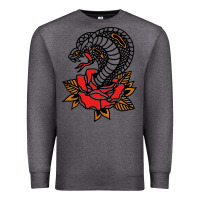 Charcoal Heather the king cobra snake and rose Premium Sweatshirt - artisFamous