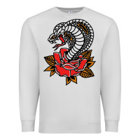 Dove Grey the king cobra snake and rose Premium Sweatshirt - artisFamous