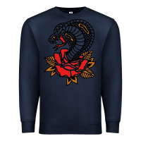 Navy the king cobra snake and rose Premium Sweatshirt - artisFamous