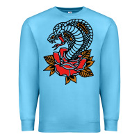 Ocean Blue the king cobra snake and rose Premium Sweatshirt - artisFamous