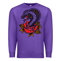 Purple the king cobra snake and rose Premium Sweatshirt - artisFamous
