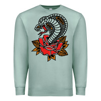 Seafoam the king cobra snake and rose Premium Sweatshirt - artisFamous