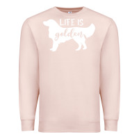 Pale Pink golden retriever - life is golden white Premium Sweatshirt - artisFamous