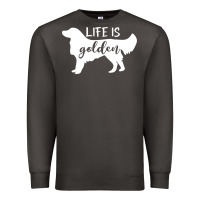 Smoke golden retriever - life is golden white Premium Sweatshirt - artisFamous