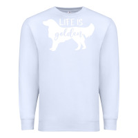 White golden retriever - life is golden white Premium Sweatshirt - artisFamous