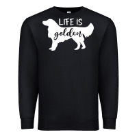 Black golden retriever - life is golden white Premium Sweatshirt - artisFamous