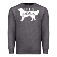 Charcoal Heather golden retriever - life is golden white Premium Sweatshirt - artisFamous