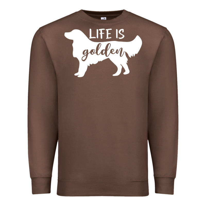 Golden Retriever - Life Is Golden White Premium Sweatshirt by artisFamous | Teevron