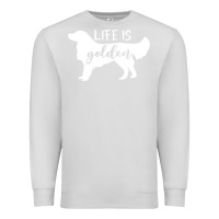 Dove Grey golden retriever - life is golden white Premium Sweatshirt - artisFamous