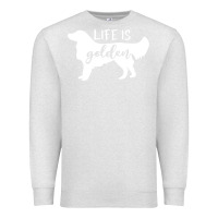 Oatmeal Heather golden retriever - life is golden white Premium Sweatshirt - artisFamous