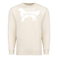 Sandshell golden retriever - life is golden white Premium Sweatshirt - artisFamous