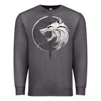 Charcoal Heather Witcher Wolf Premium Sweatshirt - artisFamous