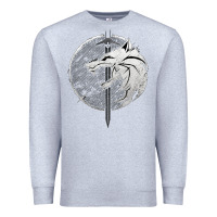Heather Grey Witcher Wolf Premium Sweatshirt - artisFamous