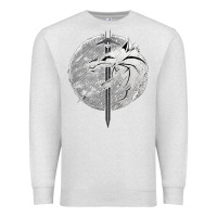 Oatmeal Heather Witcher Wolf Premium Sweatshirt - artisFamous