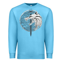 Ocean Blue Witcher Wolf Premium Sweatshirt - artisFamous