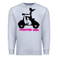 Heather Grey scooter girl Premium Sweatshirt - artisFamous