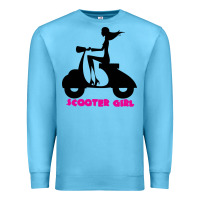 Ocean Blue scooter girl Premium Sweatshirt - artisFamous
