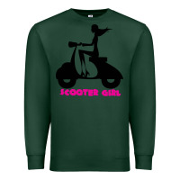 Sports Green scooter girl Premium Sweatshirt - artisFamous