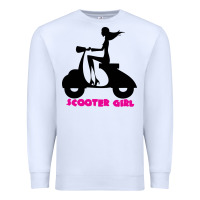 White scooter girl Premium Sweatshirt - artisFamous
