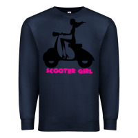 Navy scooter girl Premium Sweatshirt - artisFamous