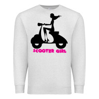 Oatmeal Heather scooter girl Premium Sweatshirt - artisFamous