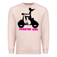 Pale Pink scooter girl Premium Sweatshirt - artisFamous