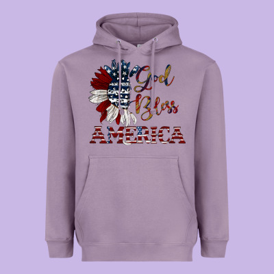 God Bless America Heavyweight Hoodie Designed By Jahusdesignshop