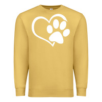 Antique Gold dog dad mom puppy shirt love dogs paw print heart women men  shirt Premium Sweatshirt - artisFamous