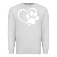 Dove Grey dog dad mom puppy shirt love dogs paw print heart women men  shirt Premium Sweatshirt - artisFamous
