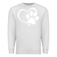 Oatmeal Heather dog dad mom puppy shirt love dogs paw print heart women men  shirt Premium Sweatshirt - artisFamous