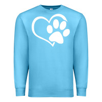 Ocean Blue dog dad mom puppy shirt love dogs paw print heart women men  shirt Premium Sweatshirt - artisFamous
