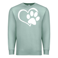 Seafoam dog dad mom puppy shirt love dogs paw print heart women men  shirt Premium Sweatshirt - artisFamous