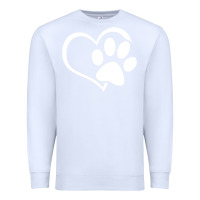 White dog dad mom puppy shirt love dogs paw print heart women men  shirt Premium Sweatshirt - artisFamous