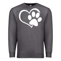 Charcoal Heather dog dad mom puppy shirt love dogs paw print heart women men  shirt Premium Sweatshirt - artisFamous