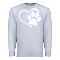 Heather Grey dog dad mom puppy shirt love dogs paw print heart women men  shirt Premium Sweatshirt - artisFamous