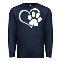 Navy dog dad mom puppy shirt love dogs paw print heart women men  shirt Premium Sweatshirt - artisFamous