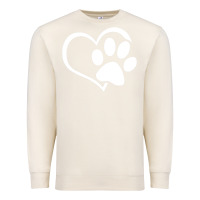 Sandshell dog dad mom puppy shirt love dogs paw print heart women men  shirt Premium Sweatshirt - artisFamous